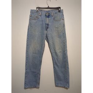 Vintage Levis 505 Jeans Mens 33x30 90s‎ Light Wash Straight Blue Red Tab Denim